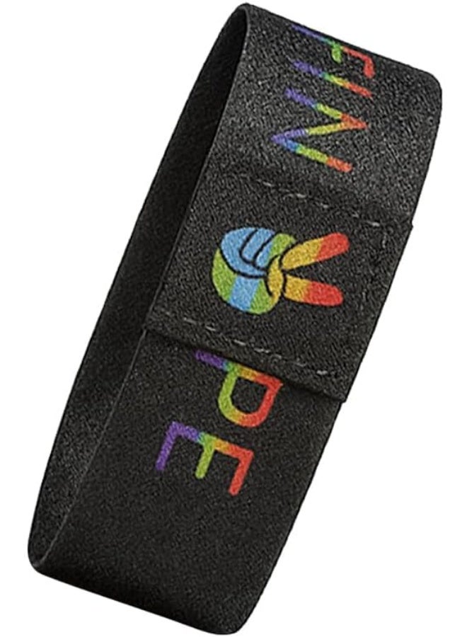 abley's Autism Awareness Support Bracelet, Colorful Puzzle Pattern, Elastic Fabric Band, Sensory Friendly (Hope with Peace Hand Sign) - Image 1